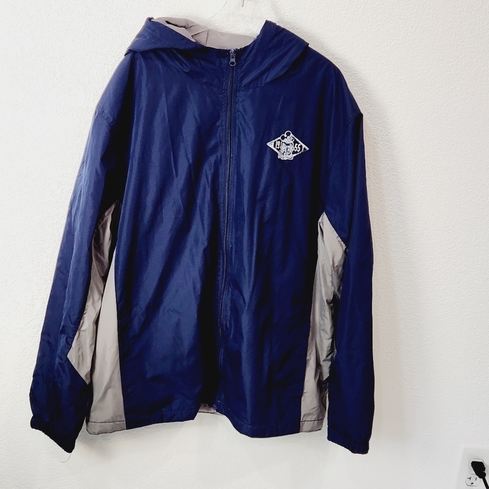 Walt Disney World Mens Navy Blue 1971 Full Zip Windbreaker Jacket Size Large